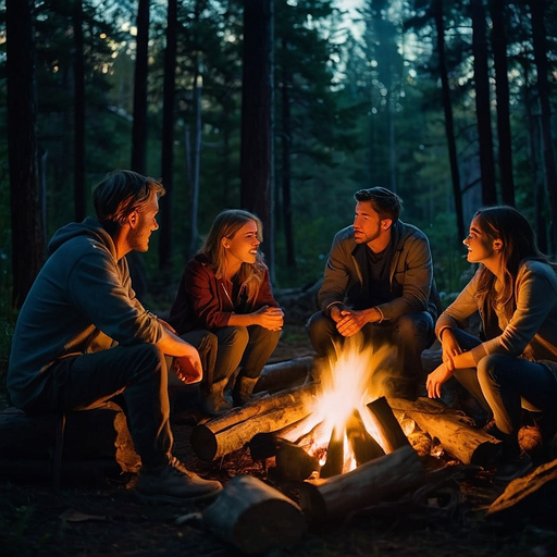 Campfire Tales: Friends, Laughter, and a Touch of Mystery