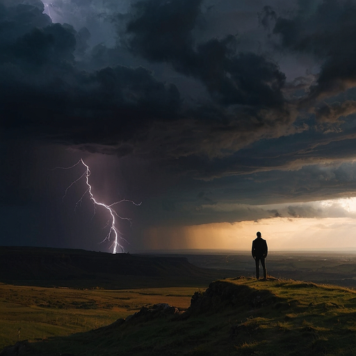 Silhouetted Against the Storm