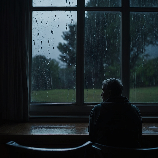 Silhouetted in Solitude: A Rainy Day Contemplation