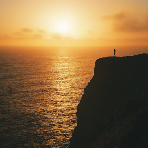 Silhouetted Solitude: A Moment of Contemplation at Sunset