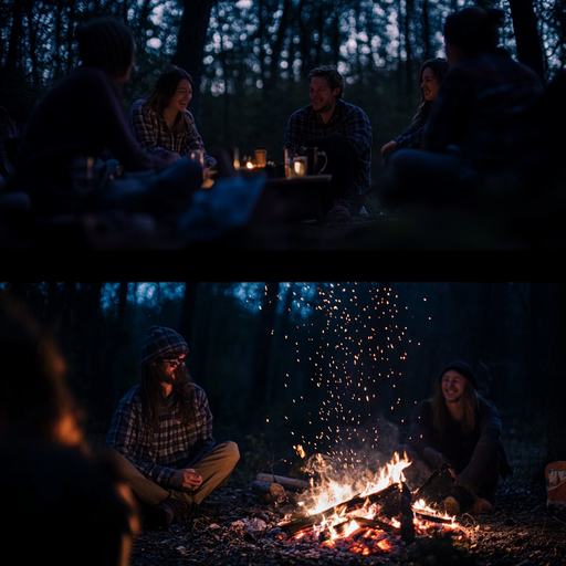 Campfire Tales: Friends Gather Under the Stars