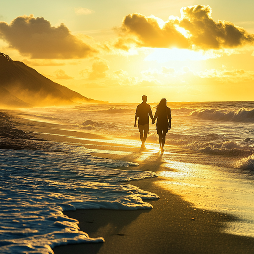 Silhouettes of Love at Sunset