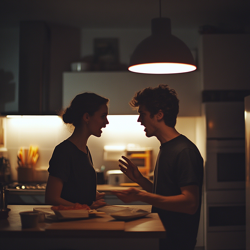 Silhouettes of Conflict: A Couple’s Heated Argument in the Shadows