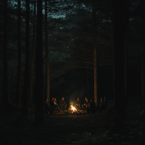 Enigmatic Gathering by the Firelight