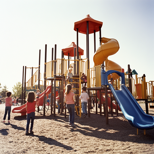 Joyful Playground Moments Captured in a Playful Composition