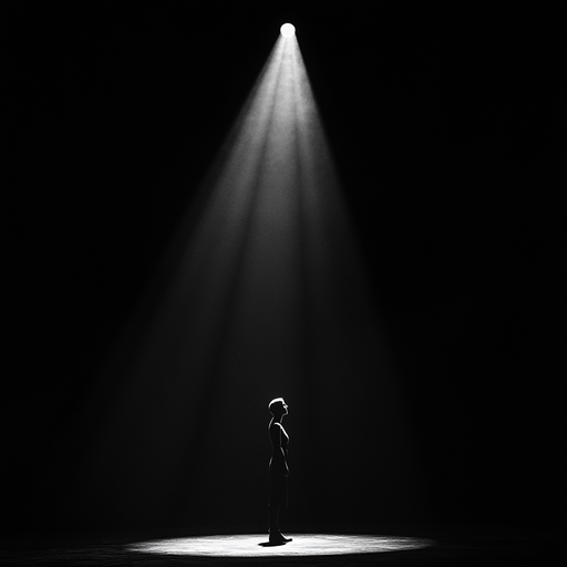 Silhouetted in the Spotlight: A Figure of Mystery