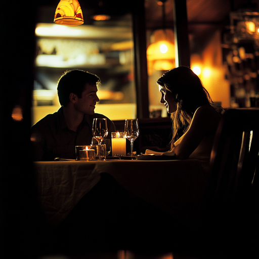 A Romantic Dinner in the Warm Glow of Candlelight