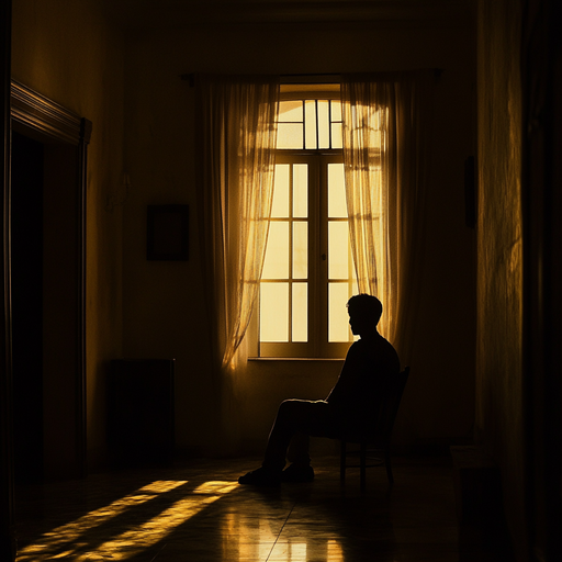 Silhouetted in Melancholy: A Moment of Contemplation