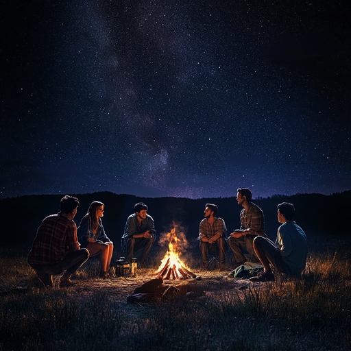 Campfire Under the Milky Way: A Night of Warmth and Adventure