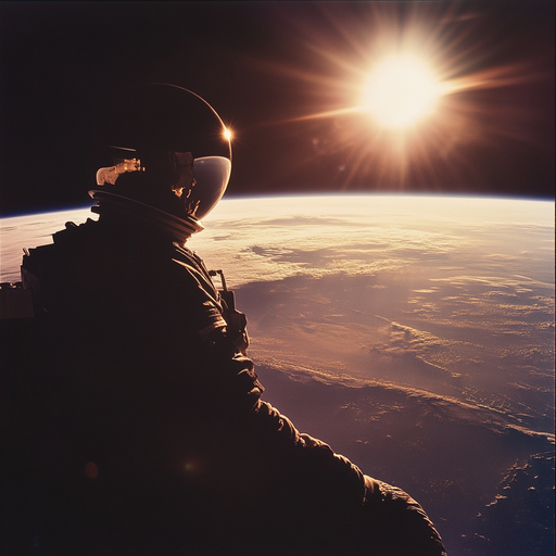 A Moment of Awe: Astronaut Gazes at Earth from the Vastness of Space