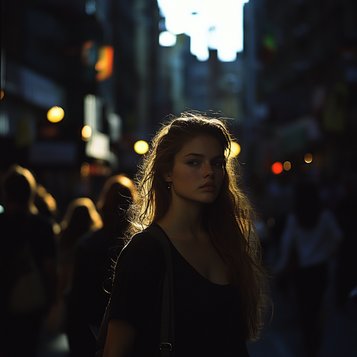 Lost in the City Lights: A Melancholy Portrait