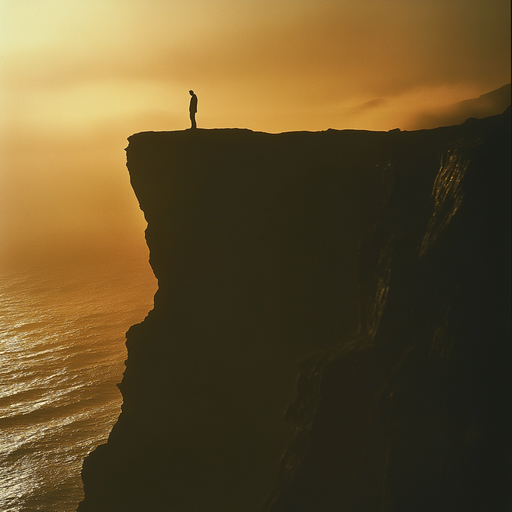 Silhouetted Solitude at Sunset