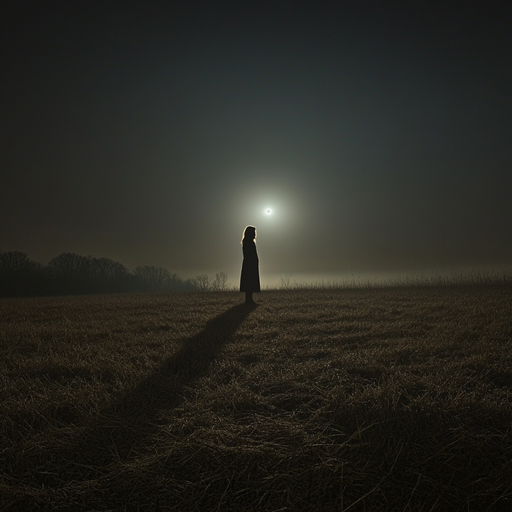 Silhouette of Solitude: A Figure Bathed in Moonlight