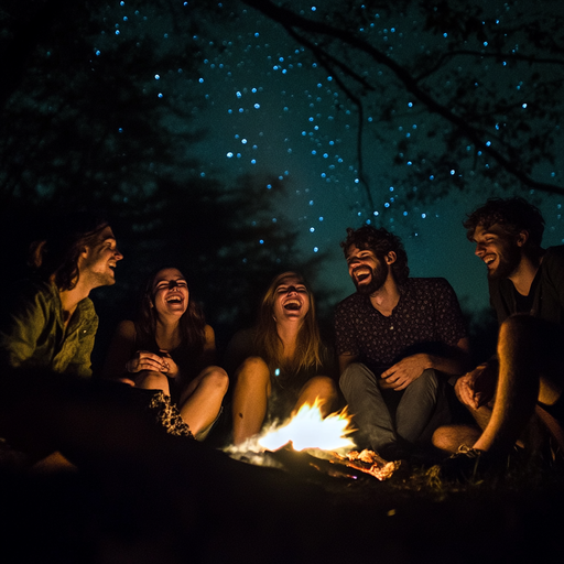 Campfire Nights: Laughter, Stars, and Friendship