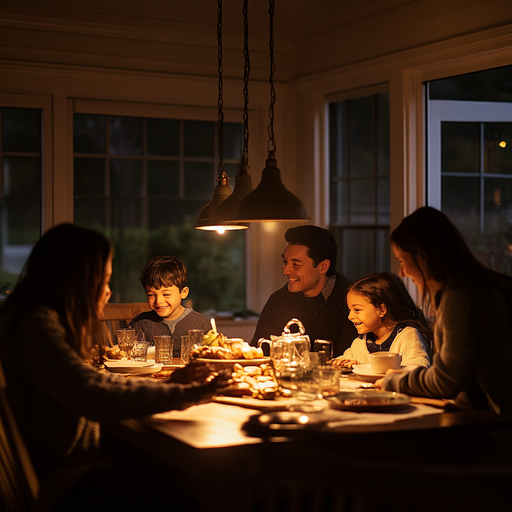 Warm Lights and Happy Faces: A Family Dinner Filled with Joy