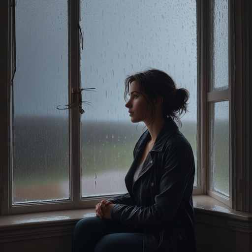 Silhouettes of Melancholy: A Rainy Day Contemplation