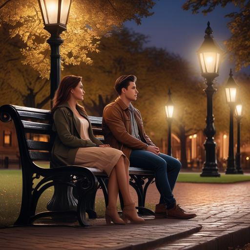 Dusk’s Soft Glow: A Romantic Moment in the Park