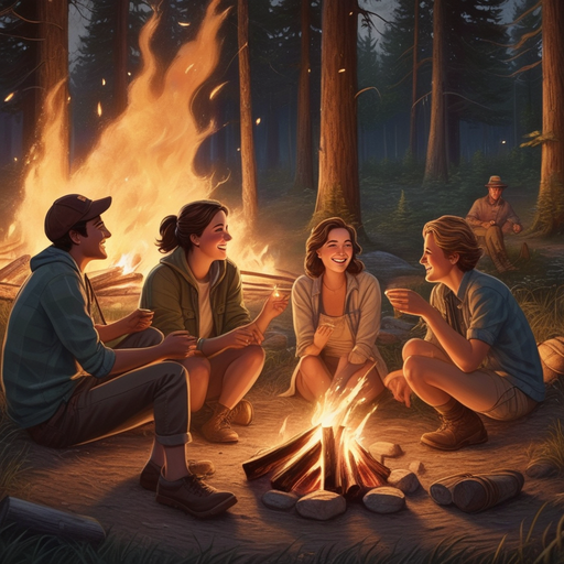 Campfire Tales: Friends, Laughter, and the Warmth of Nostalgia