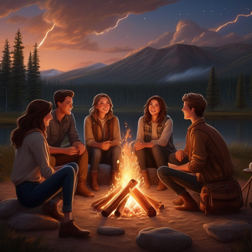 Campfire Tales Under a Starry Sky