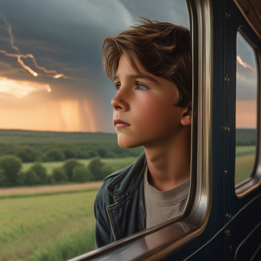 A Boy’s Journey Through a Stormy Sky