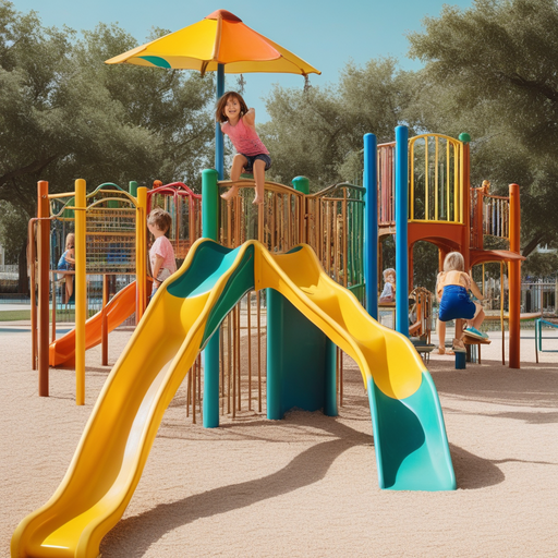 Childhood Joy: A Playground Under a Sunny Umbrella