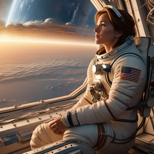 A Moment of Wonder: An Astronaut Gazes at a Distant Sunset