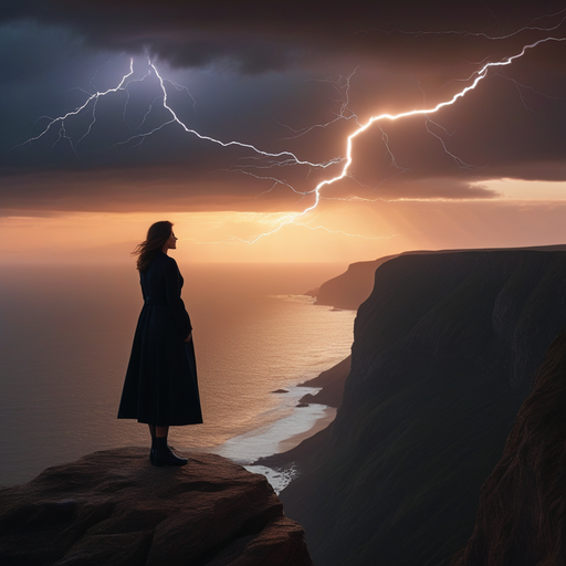 A Solitary Figure Bathed in Lightning’s Fury