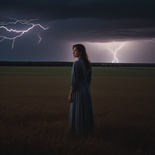 A Solitary Figure Against a Stormy Sky