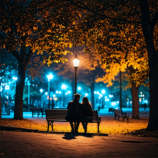 A Midnight Serenade: A Romantic Moment in the Park