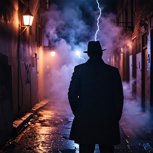 Mystery in the Shadows: A Man’s Silhouette Against a Stormy Night