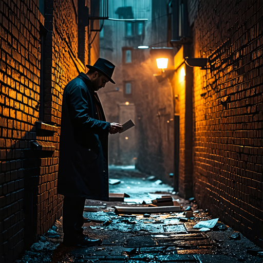 Shadowy Figure in a Dimly Lit Alley