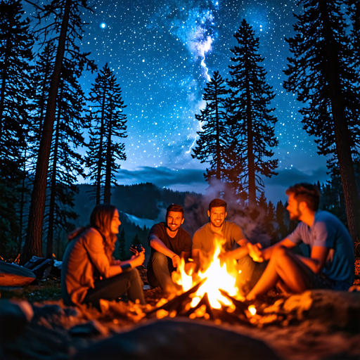 Campfire Tales Under a Starry Sky