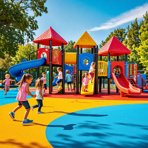 Joyful Playground Fun Under a Blue Sky