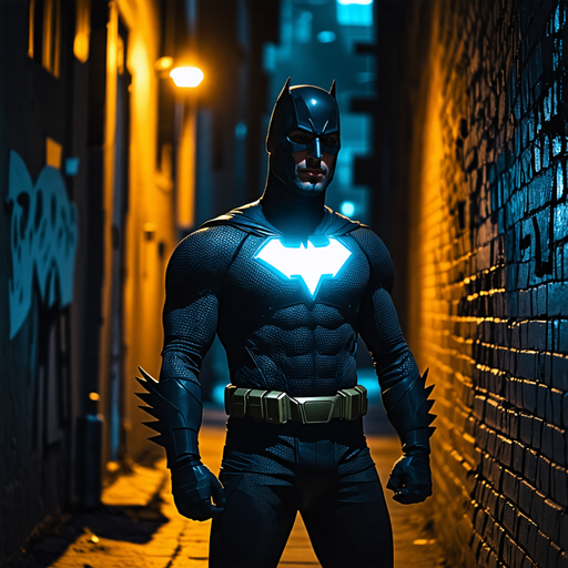 Batman’s Shadow: A Dramatic Silhouette in the Dark Alley