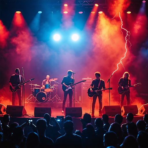 Rock Band Electrifies Stage with Dramatic Lighting