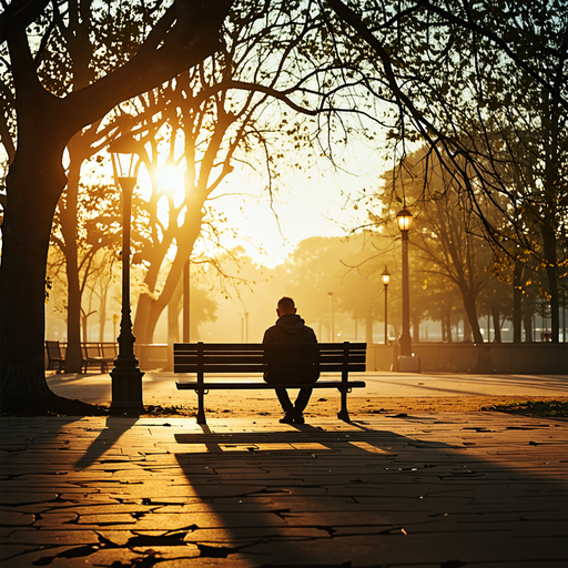 Silhouetted Solitude at Sunrise