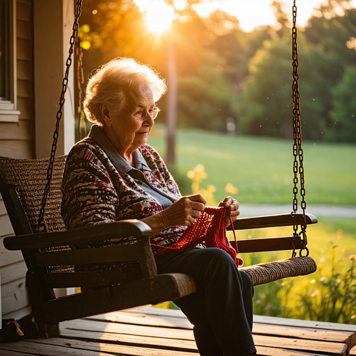 Golden Hour Tranquility: A Moment of Peace on the Porch