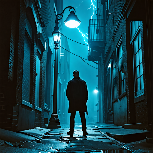 Lost in the Shadows: A Man’s Solitary Journey Through a Foggy Alley