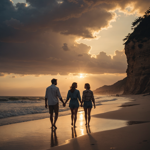 Golden Hour Romance on the Beach