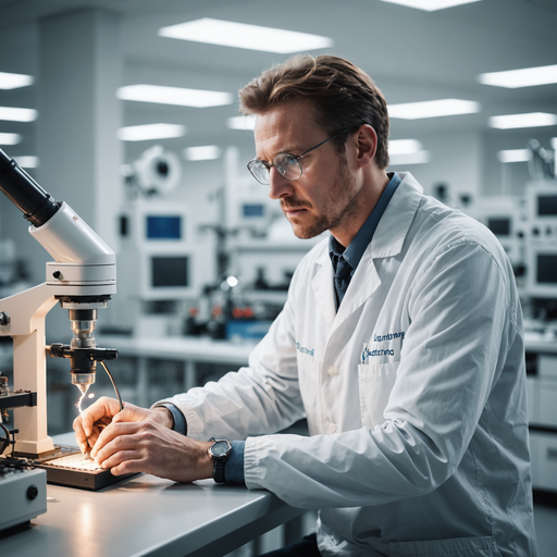 The Focused Hand of Science: A Moment of Precision in the Lab