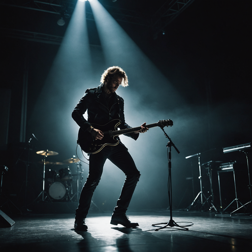 Silhouetted in Smoke: A Rock Star’s Dramatic Performance