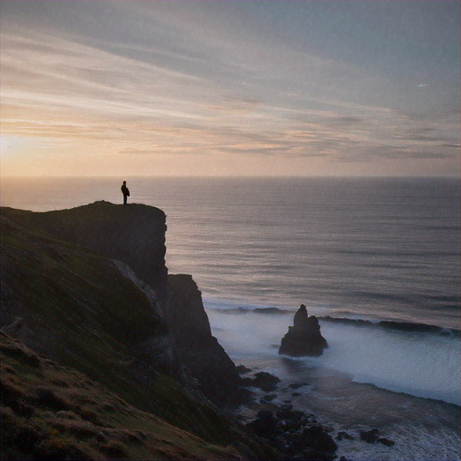 Silhouetted Solitude at Sunset