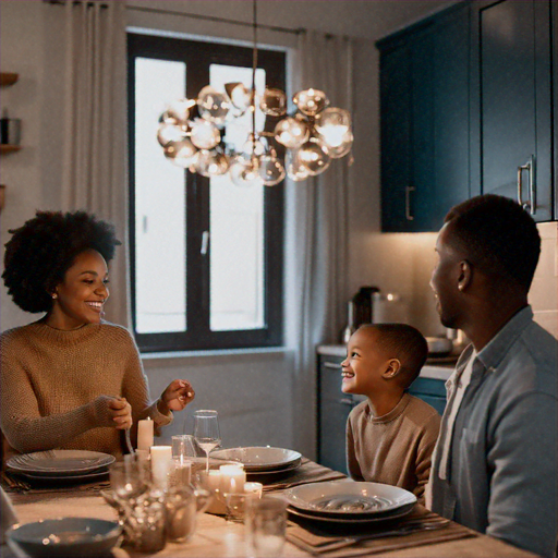 Family Love Glows in a Bright, Modern Kitchen