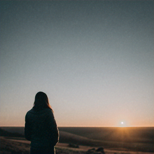 Silhouetted Solitude: A Moment of Contemplation at Sunset