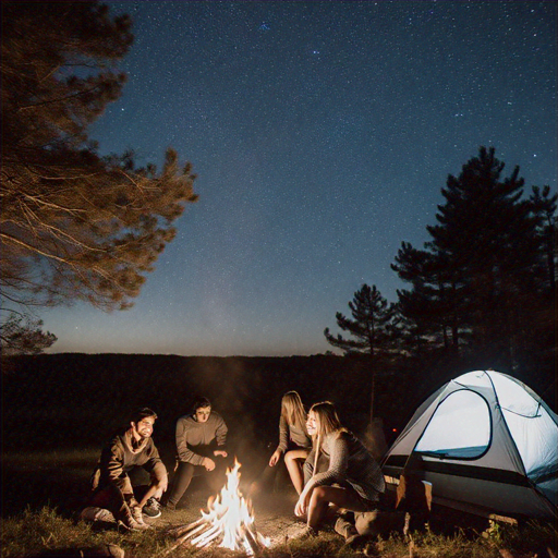 Campfire Tales Under a Starry Sky