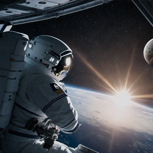 A Moment of Awe: Astronaut Gazes at Earth from the Vastness of Space