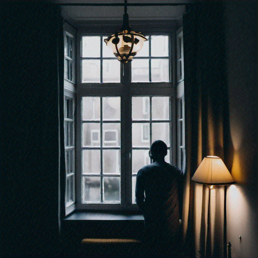 Silhouetted in Solitude: A Man’s Melancholy Reflection