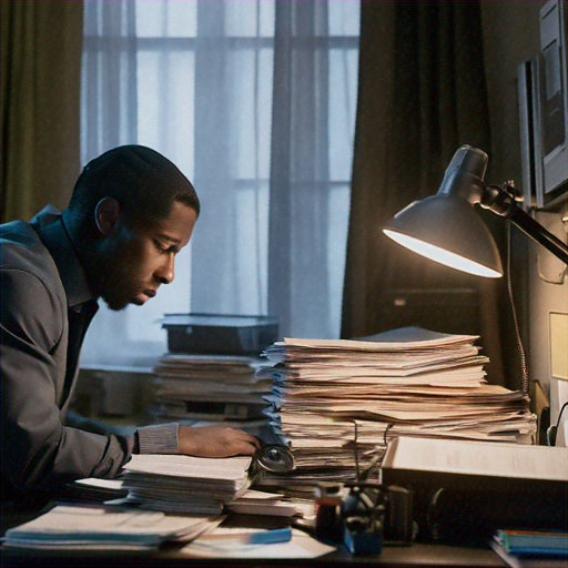 Lost in Thought: A Man’s Focused Concentration in Dim Light