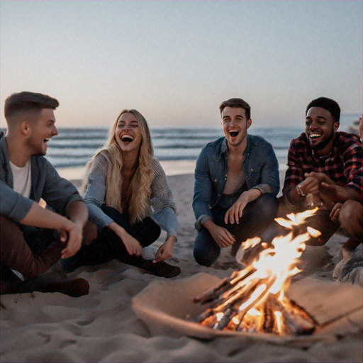 Bonfire Bliss: Friends Gather for a Night of Laughter and Warmth