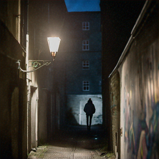 Lost in the Shadows: A Solitary Figure Walks a Mysterious Path